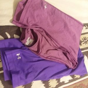 2 pair xl under armour cropped workout pants